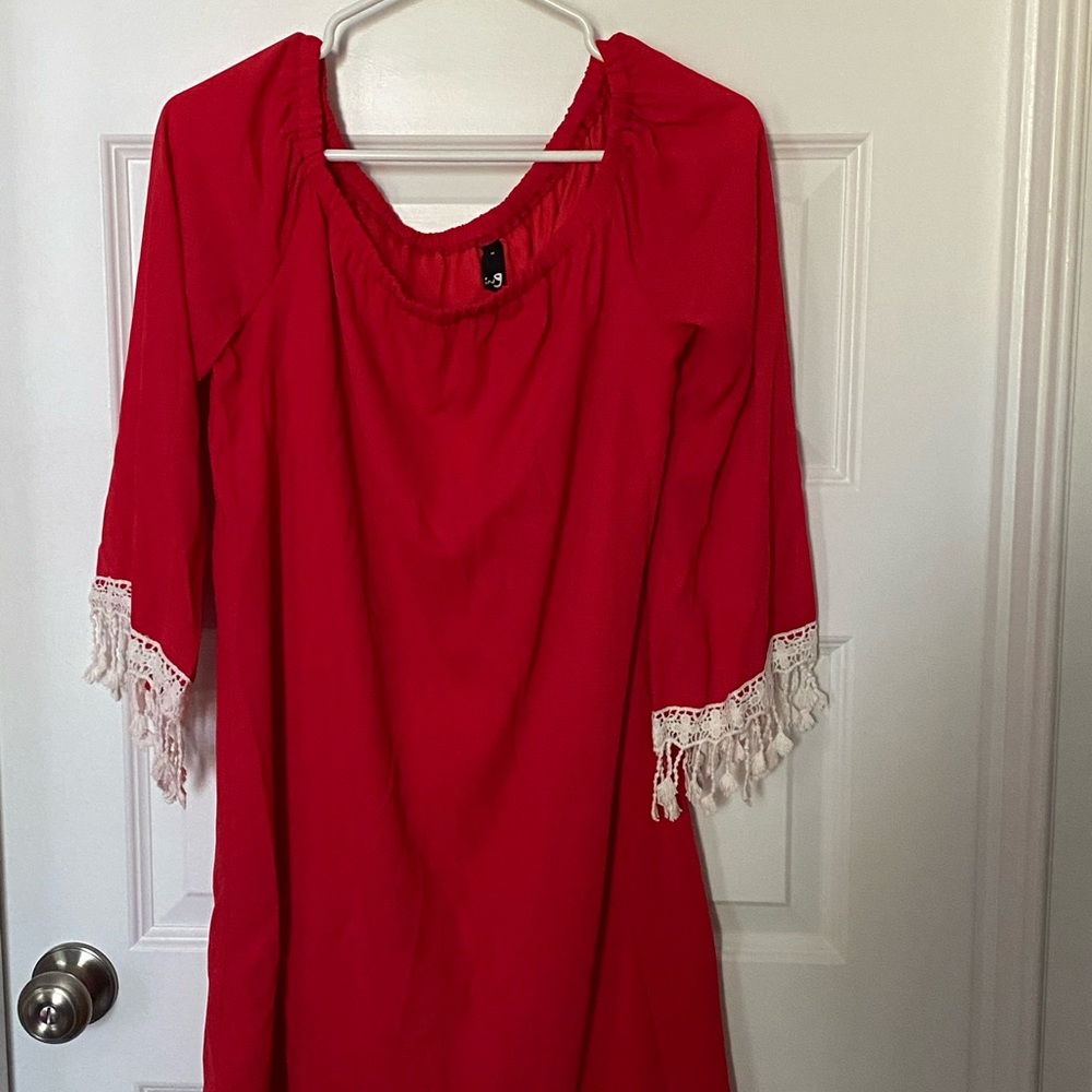 Red Bell Sleeve Dress